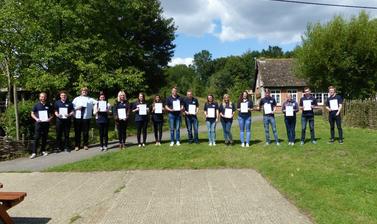 Apprentices receiving their certificates